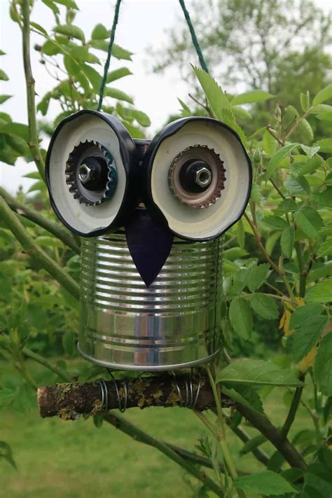 How To Make A Recycled Tin Can Owl • Craft Invaders Tin Can Crafts