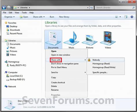 Homegroup Change File And Folder Sharing Settings Tutorials