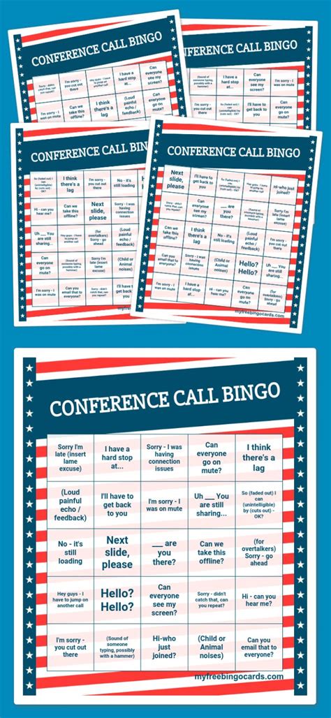Conference Call Bingo Bingo Card Generator Free Printable