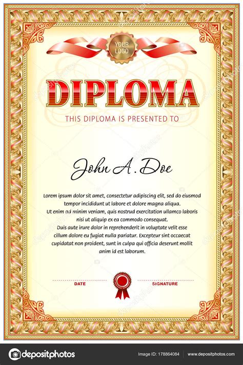 Plantilla Diploma Elegante Tradicional Para Word Docx