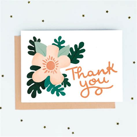 Flower Thank You Card By Jade Fisher Notonthehighstreet Com
