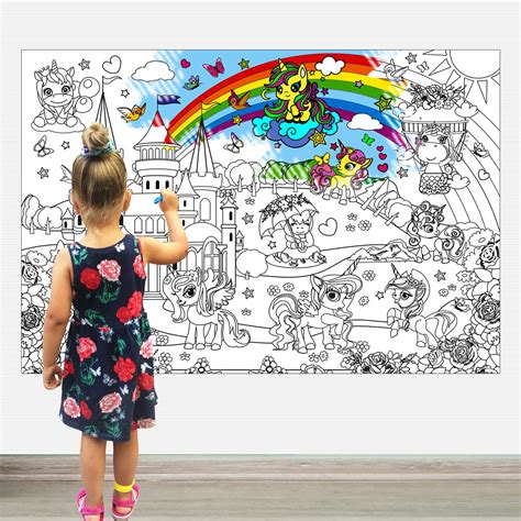 Buy Alex Art Large Coloring Unicorn Arts And Crafts Giant Table Coloring Sheet For Girl