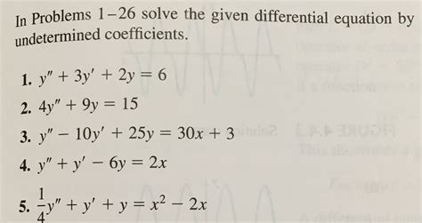 Solved Solve The Given Differential Equation By Undetermined