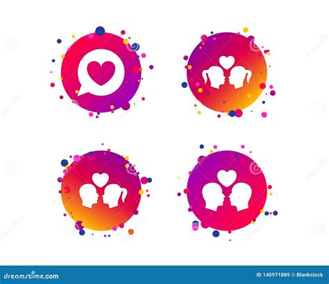 couple love icon lesbian and gay lovers signs vector stock vector illustration of color