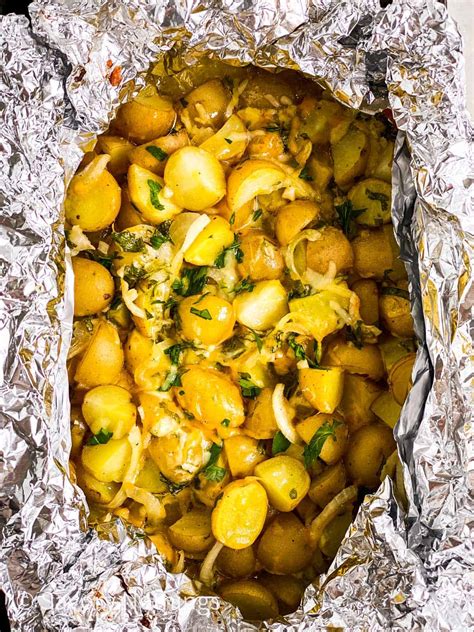 Cheesy Campfire Potatoes Recipe Savory Nothings