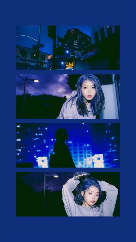 —iu Lockscreen Cute Blue Wallpaper Korea Wallpaper Kpop Wallpaper