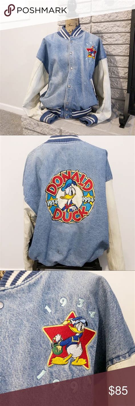 Vintage Disney Donald Duck Denim Varsity Jacket Varsity Jacket Outfit