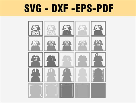 Star Wars Shadow Box Svg star Wars 3D Svgstar Wars Svgstar - Etsy UK