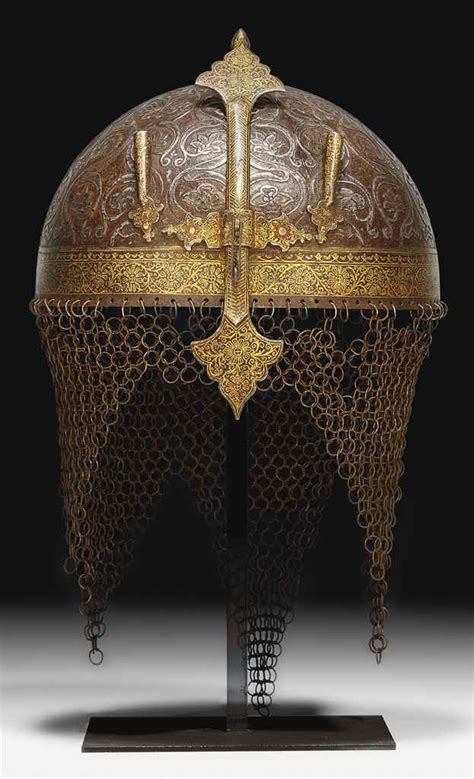 a gold damascened steel helmet khula khud
