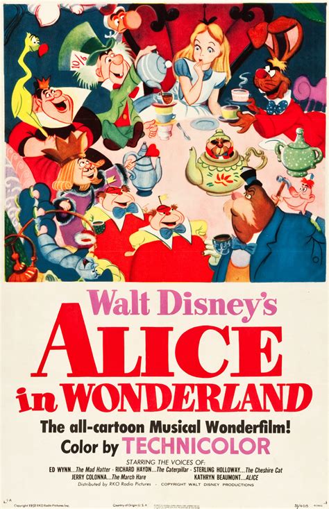 Alice Au Pays Des Merveilles 1951 Film Danimation Disney