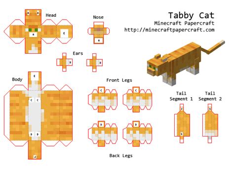 Papercraft Tabby Cat Minecraft Printables Papercraft Minecraft Skin