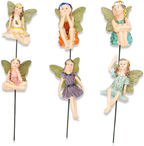6pcs miniature fairies figurines mini fairy figurines fairy garden accessories outdoor indoor