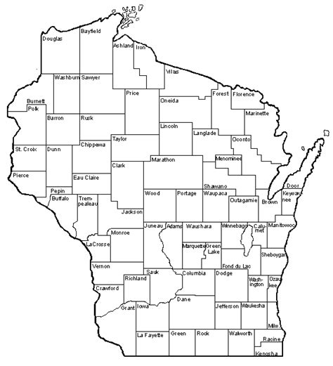 Wisconsin County Map With Names