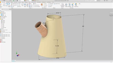 Sheet Metal Y 2 Cones Inventor 2020 Youtube