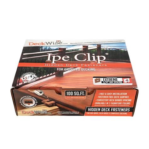 Deckwise Extremes Ipe Clip Brown Biscuit Style Hidden Deck Fastener Kit