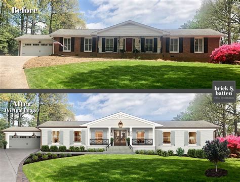 Updated Ranch | Ranch house exterior, Brick exterior house, Painted ...