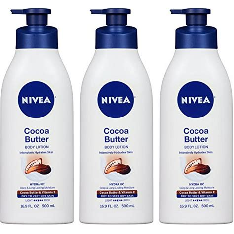 Nivea Body Lotion Cocoa Butter And Vitamin E Net Wt 169 Fl Oz 500 Ml Per Bottle Pack Of