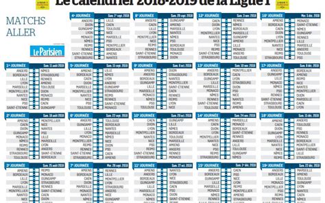 3collez le lien dans le. Ligue 1 : le calendrier 2018-2019 à imprimer - Le Parisien