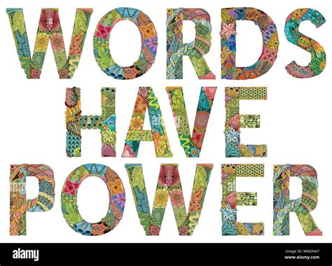 Words Have Power Vector Decorative Zentangle Object For Decoration