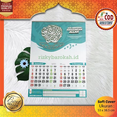 Jual Kalender Kaligrafi 2023 Kalender Harian Muslim Dinding Hijriyah