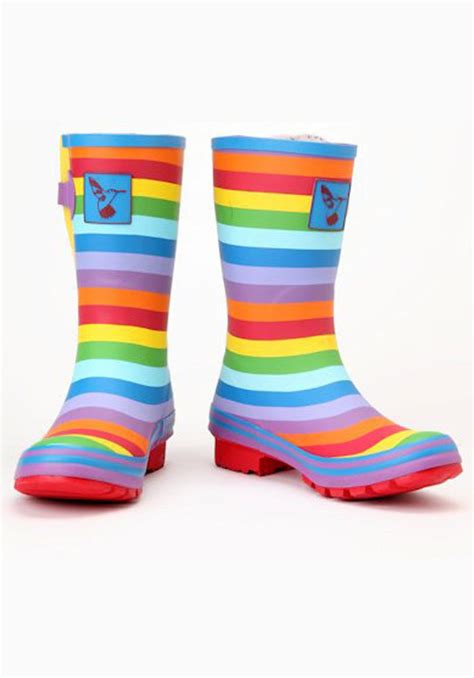 Evercreatures Rainbow Short Wellies Funky Wellington Boots