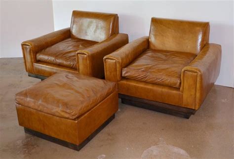 Browse a variety of housewares, furniture and decor. Mid-Century French Cognac Leather Club Chairs and Ottoman ...