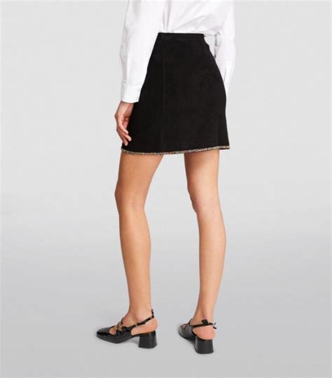 Womens Sandro Black Velvet Embellished Mini Skirt Harrods Uk