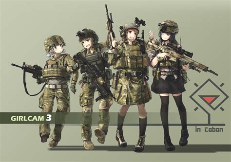 Wallpaper Gun Anime Girls Weapon Stockings Soldier Knee Highs