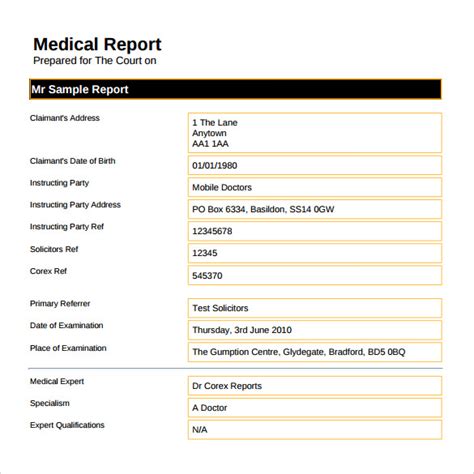 Medical Report Template Free Downloads Business Design Layout Templates