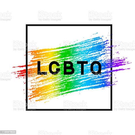 Lgbtq Lettering On Brush Strokes Textured Flag The Colors Of The