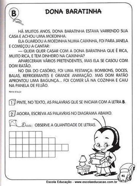 Atividades Dona Baratinha 1 Ano