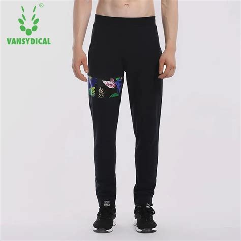 vansydical men s printed cotton sports running pants loose breathable fitness workout sweatpants
