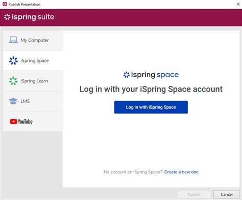Download ispring suite 10 is the name of a really useful and popular software among users to create professional courses and academic presentations in powerpoint. Publishing to iSpring Space - iSpring Suite 10 - iSpring ...