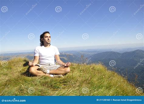 Zen Meditation On The Mountain Stock Photo Image Of Active Grass