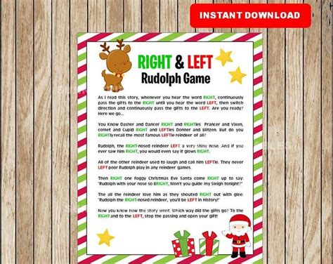 Right And Left Storygame Frosty The Snowman Winter Or Christmas Party