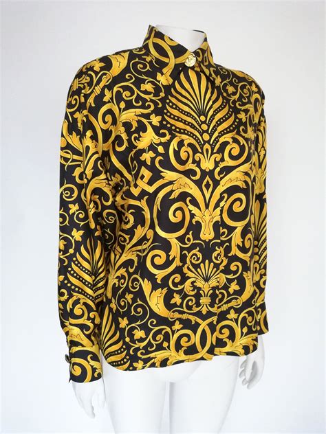 Gianni Versace Vintage Versace Shirt Blouse Silk Baroque Etsy Vintage Versace Shirts