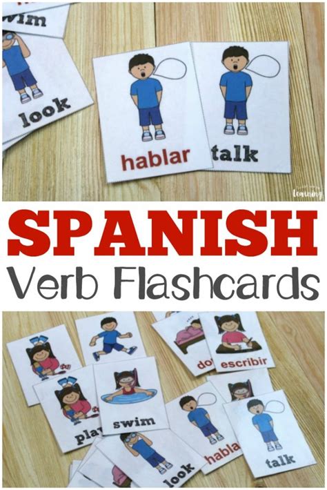 Printable Spanish Flashcards Spanish Verb Flashcards