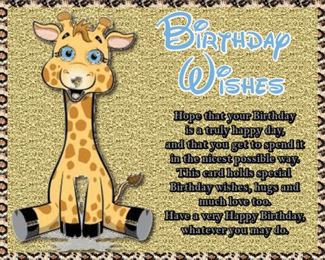 Cute Giraffe Birthday Wishes Free Birthday Wishes Ecards 123 Greetings