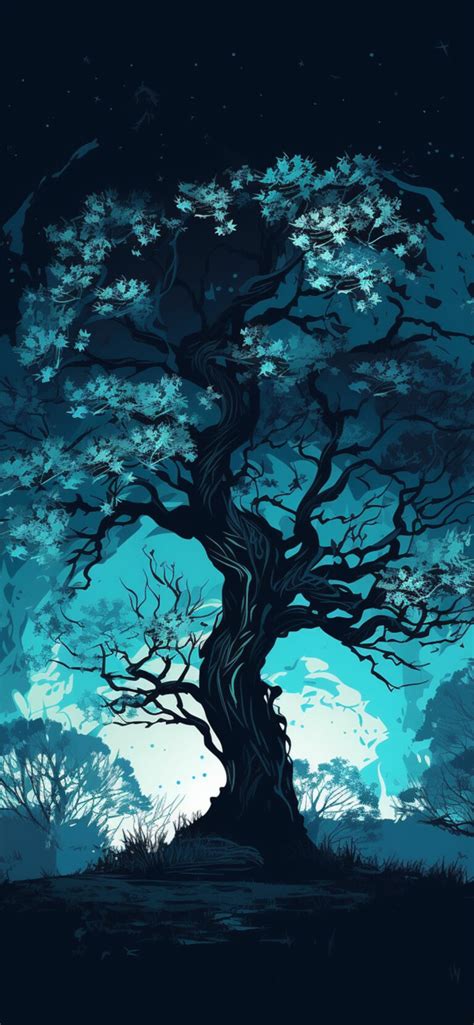 Beautiful Tree Blue Wallpapers Blue Tree Wallpaper For Iphone 4k