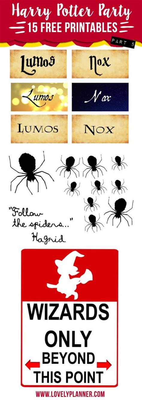 Follow the spiders is the first moment of harry potter and the chamber of secrets , chapter 15, aragog. 15 free Harry Potter party printables - part 5 - Lovely ...