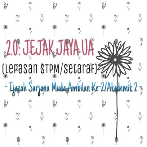 Sistem pengurusan yang berkualiti seperti. The EdVisor Malaysia: Jejak Jaya UA (Lepasan STPM/Setaraf)