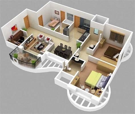 Beautiful 2 Bhk Home Design Plan Layout Inspirations And House Design