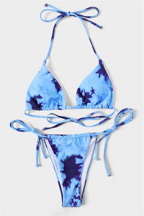 Malibu Bikini Set Tie Dye Aqua Tropic Swimwear