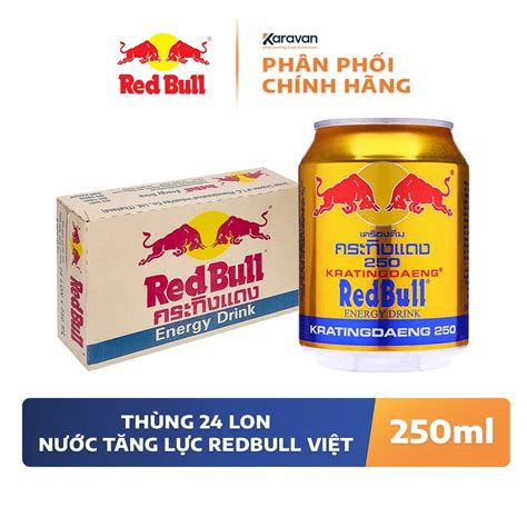 Nước Tăng Lực Redbull Bò Húc Việt Lon 250ml Thùng 24 Lon Shopee
