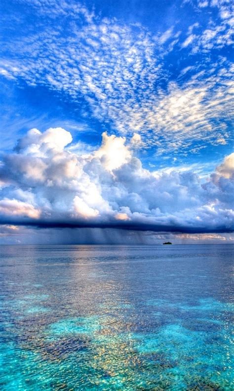 720p Free Download Tropical Paradise Blue Clouds Coral Ocean