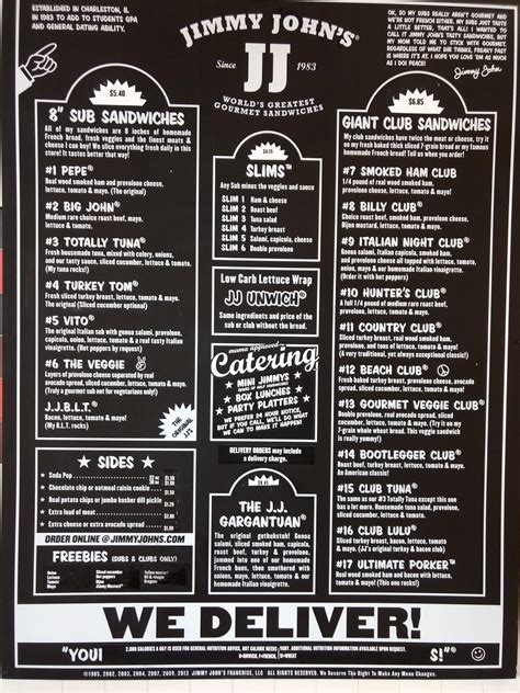 Jimmy John's PDF Menu Get It Here (2023) SoLoyal, 49% OFF