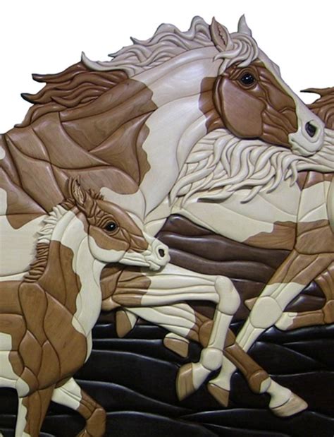 Wild Horses By Kathy Wise Intarsia Wood Art This Entry Is For Sale