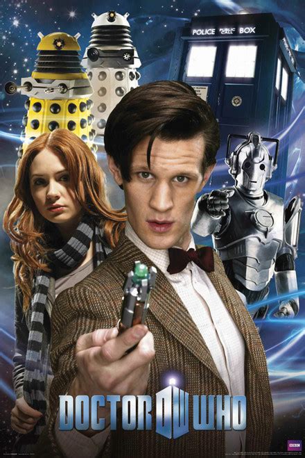Doctor Who 11th Doctor Amy Daleks Cybermen And The Tardis Poster