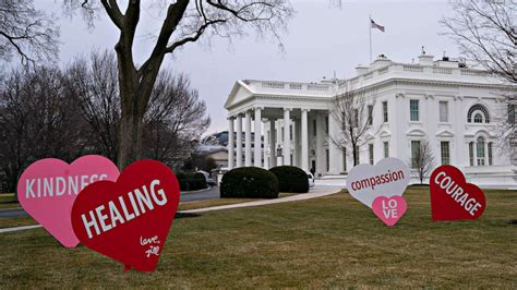 First lady jill biden had installed before dawn friday special valentine's day artwork on the north lawn of the white house: First lady Jill Biden surprises with giant cutout ...