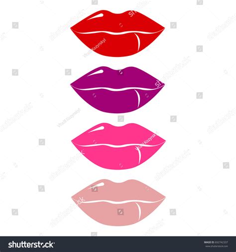 Lips Different Shades Lipstick Vector Illustration Stock Vector